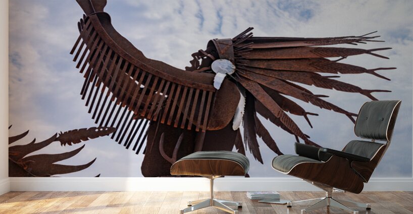 The Salmon Chief metal sculpture in Entiat City Park Washington  Wall Murals