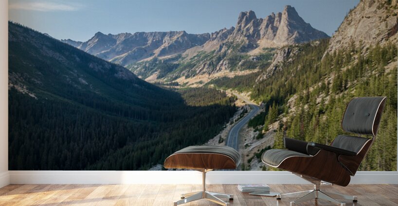 View of the North Cascades Highway looking towards the Washingto Wall Murals