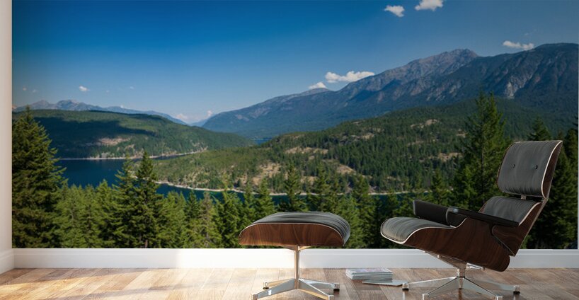 Panoramic view of Ross Lake in the North Cascades National Park  Wall Murals