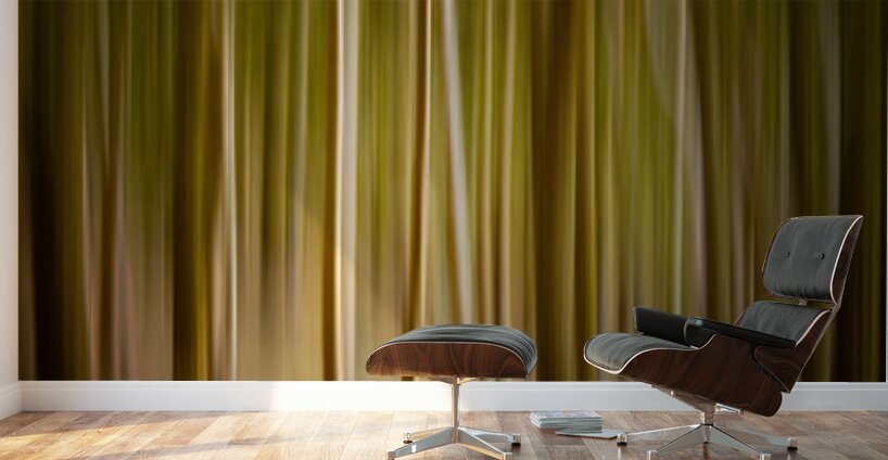 Path through pine trees with intentional camera movement Wall Murals