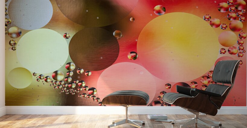 Oil and water reflecting dramatic colors Wall Murals