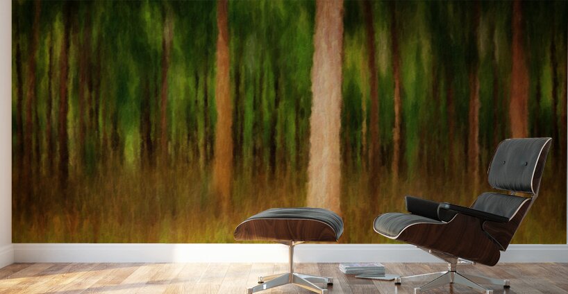 Oil painting impression of mahogany forest Wall Murals