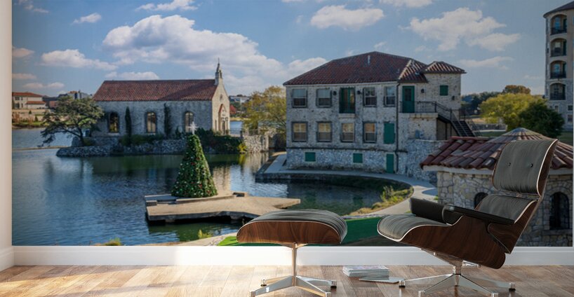 Clear December day in Adriatica Village McKinney Texas a plann Wall Murals