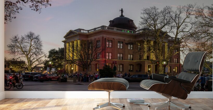 Sunset behind the Courthouse in Georgetown Texas Wall Murals
