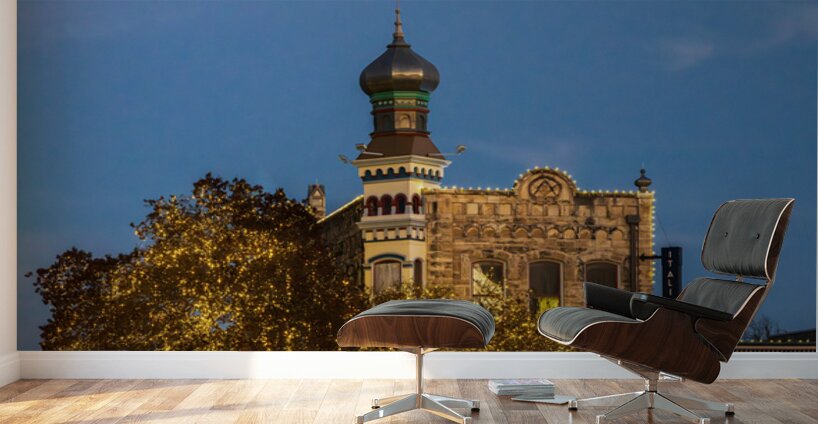 Sunset behind the Old Masonic Lodge in Georgetown Texas Wall Murals