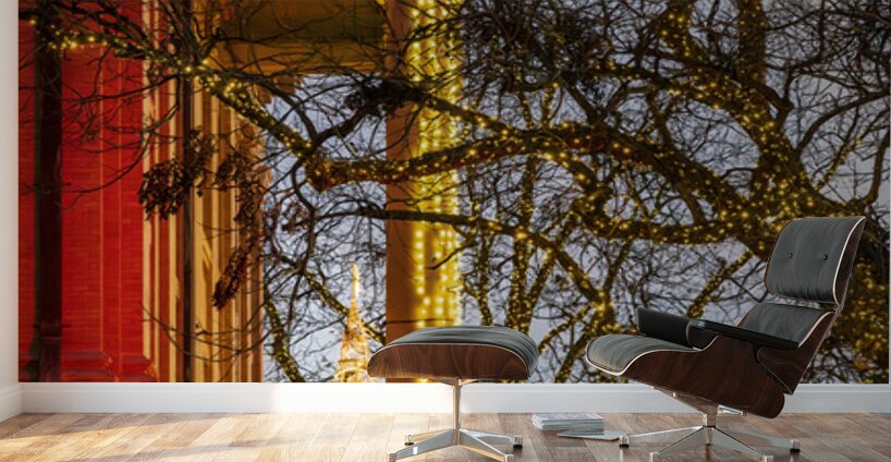 Sunset behind the Courthouse in Georgetown Texas Wall Murals