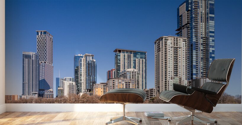 Rainey Street development Austin Texas from lake Wall Murals