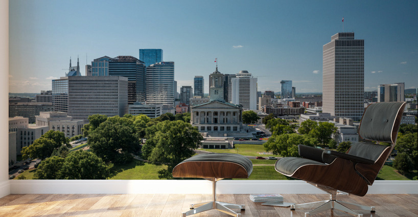 Aerial view of the Tennessee State Capitol building in Nashville Wall Murals