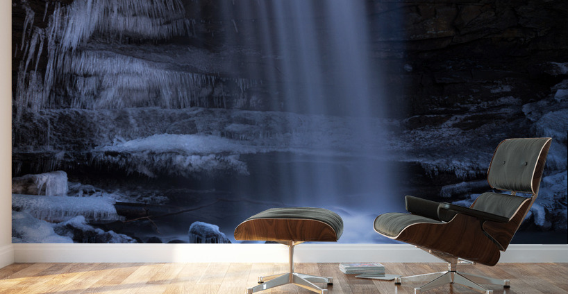 Cool Cucumber Falls detail in winter Wall Murals