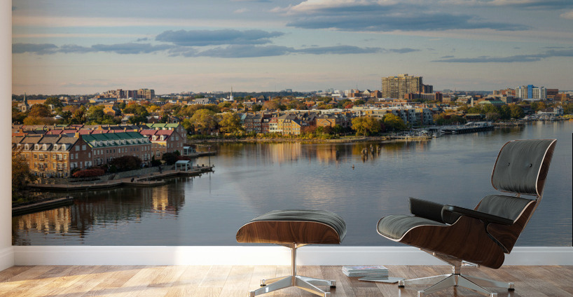 Waterfront of city of Alexandria in Virginia at sunset Wall Murals