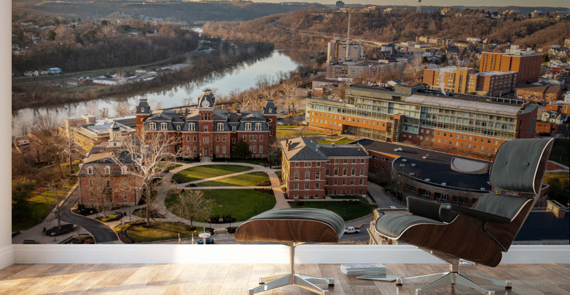 Aerial panorama of the Woodburn Circle at WVU Wall Murals