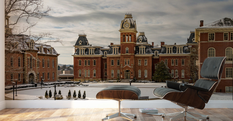 Woodburn Hall at West Virginia University in the snow Wall Murals