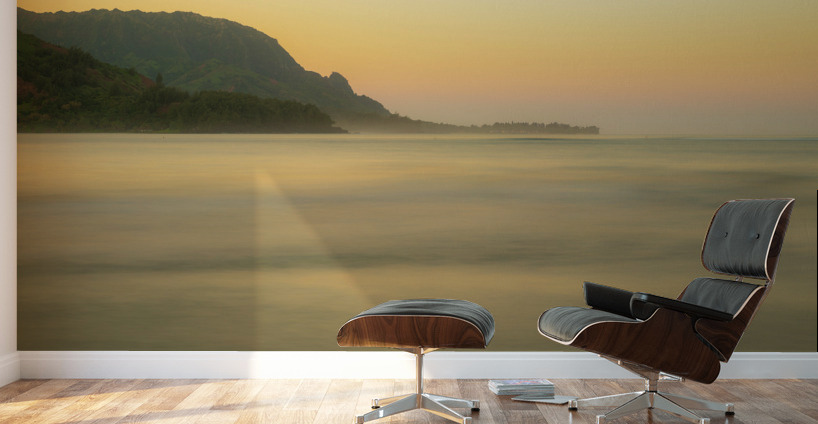Ethereal view of Hanalei Bay on Kauai Wall Murals