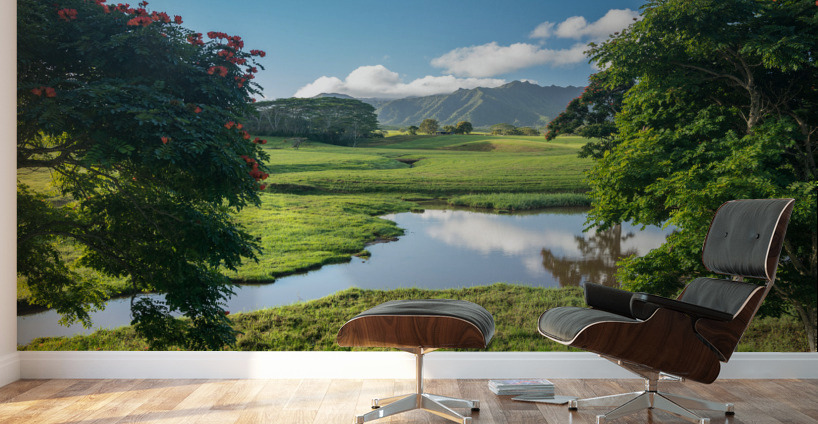 Striking Jurassic landscape on Kauai Wall Murals