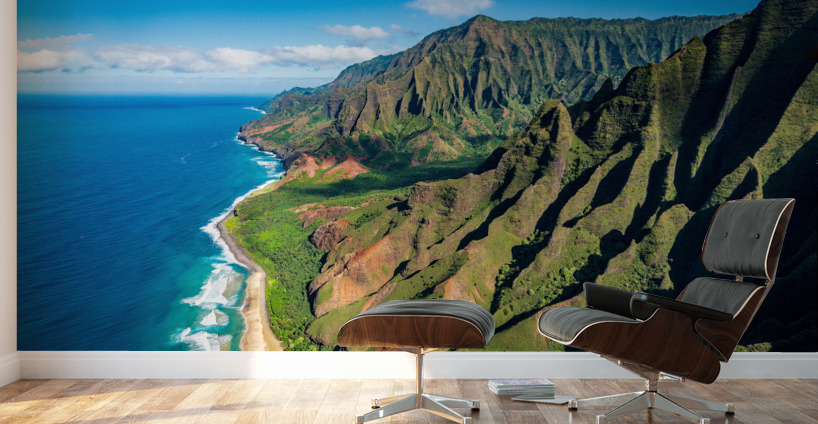Coastline of Na Pali on Kauai Wall Murals