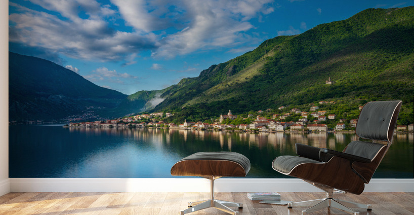 Town of Prcanj on the Bay of Kotor in Montenegro Wall Murals