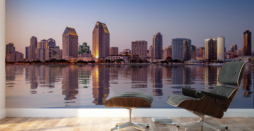 San Diego Skyline at sunset from Coronado Wall Murals