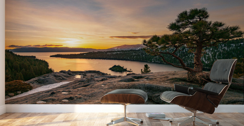 Emerald Bay on Lake Tahoe with snow Wall Murals