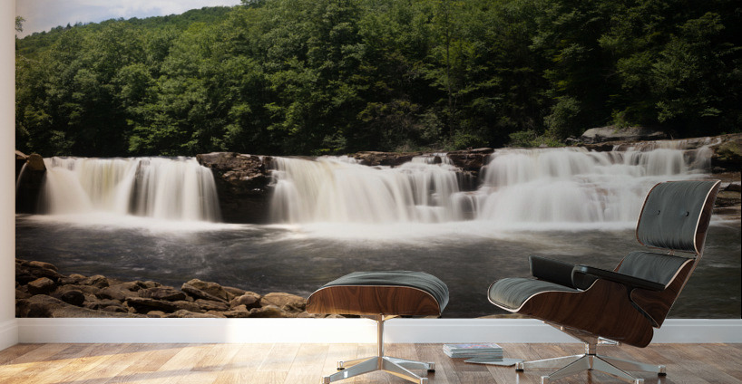 Three distinct waterfalls at High Falls of Cheat Wall Murals