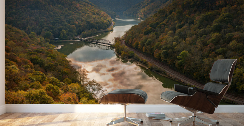 New River from Hawks Nest Overlook Wall Murals