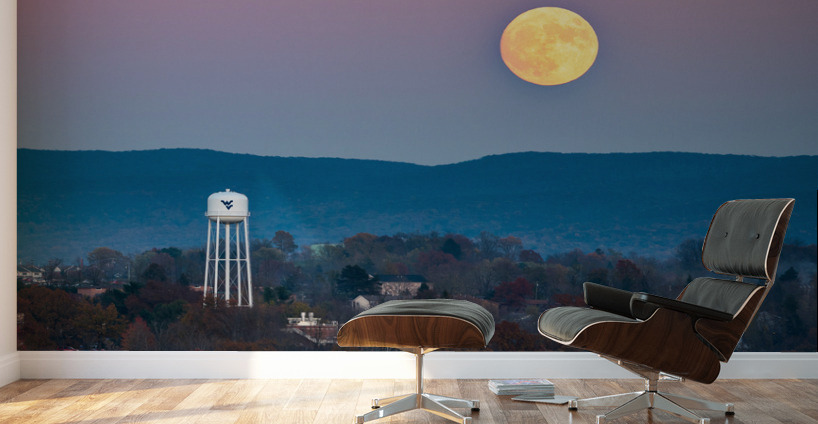 Harvest Supermoon over WVU Morgantown Wall Murals