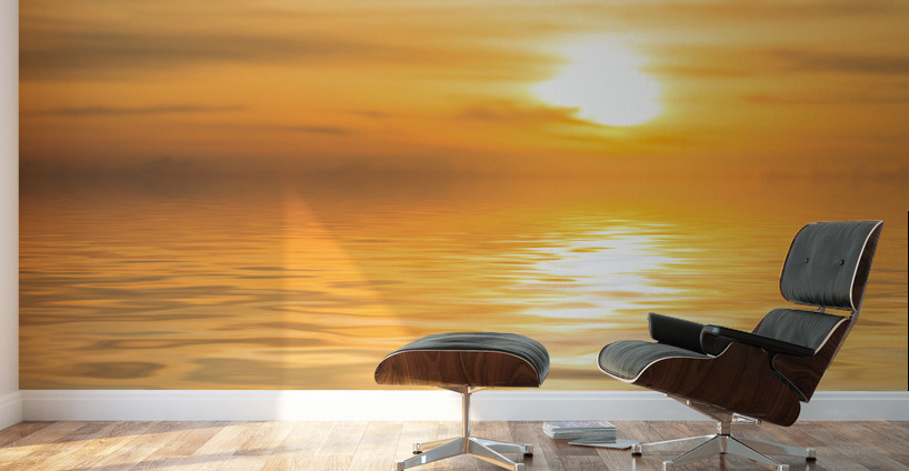 Sunset over calm ocean or sea Wall Murals