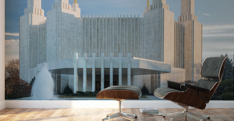 Mormon temple in Washington DC in late winter Wall Murals