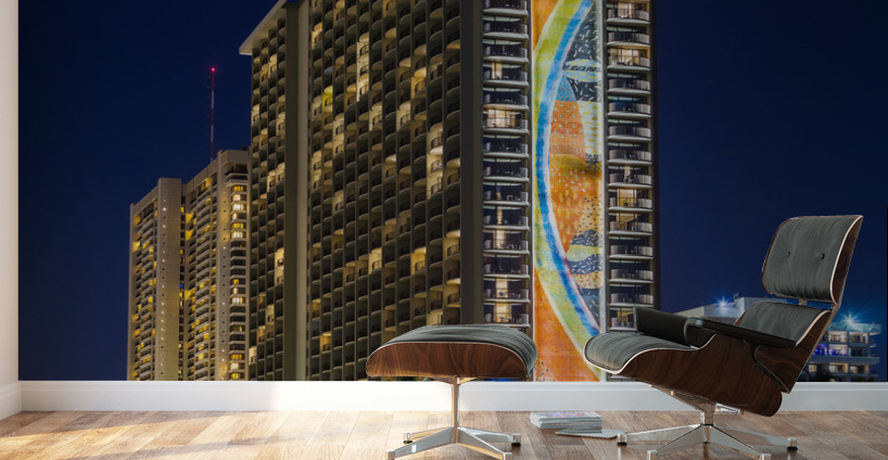 Newly restored tiling mural on Rainbow Tower Wall Murals