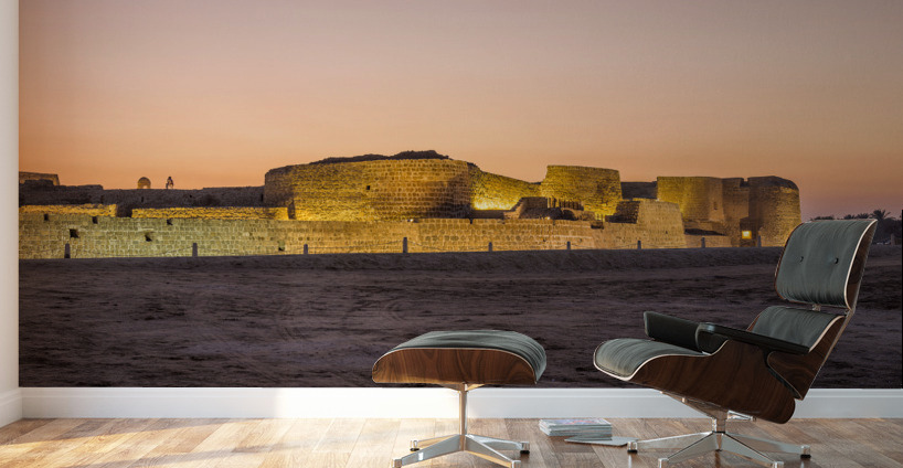Old Bahrain Fort at Seef at sunset Wall Murals