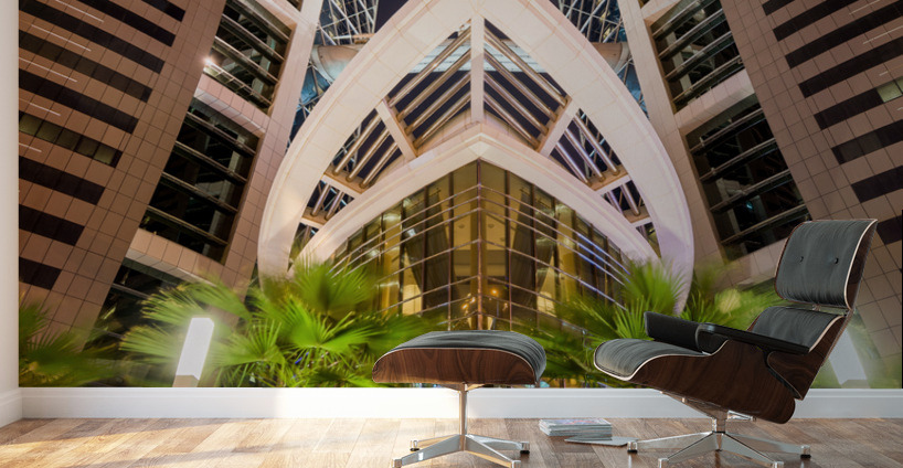 Dramatic view of Bahrain World Trade Center buildings Wall Murals