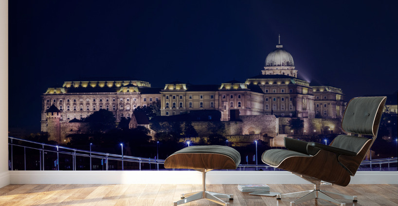 Buda Castle at night in Budapest Wall Murals