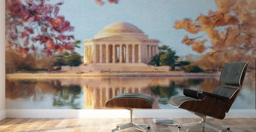 Panorama of beautiful early morning Jefferson Memorial Wall Murals