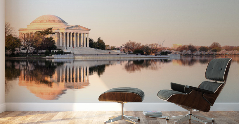Broad panorama of beautiful early morning Jefferson Memorial Wall Murals