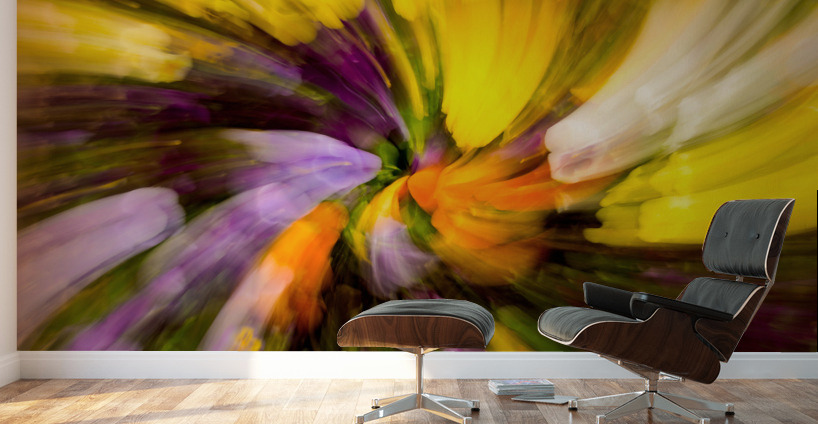 Flower blossoms in curling pattern Wall Murals