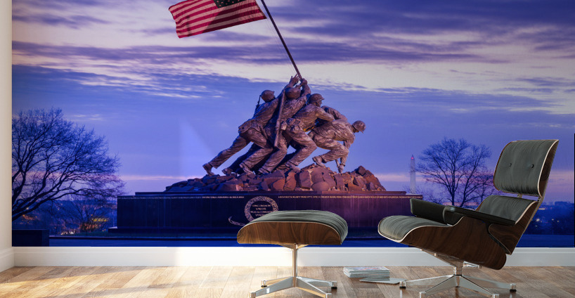 Iwo Jima Memorial at dawn as sun rises Wall Murals