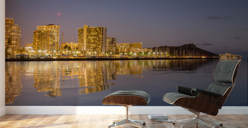 Panorama of Waikiki Honolulu Hawaii Wall Murals