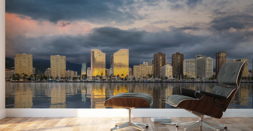 Panorama of Waikiki Honolulu Hawaii Wall Murals