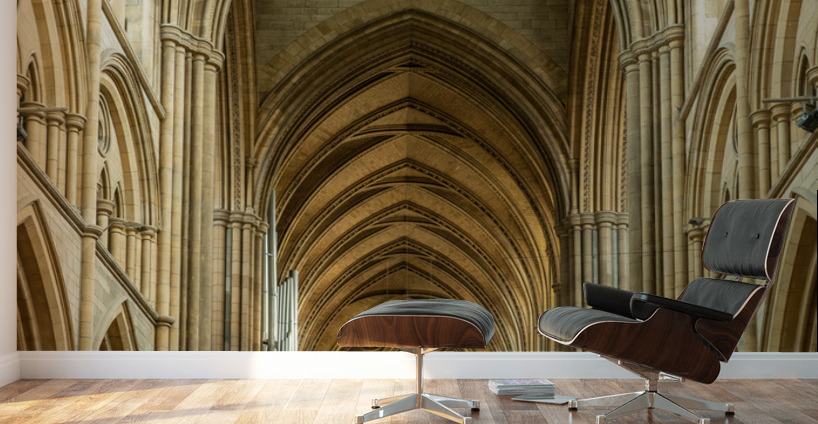 Interior aisle to altar in Truro cathedral in Cornwall Wall Murals
