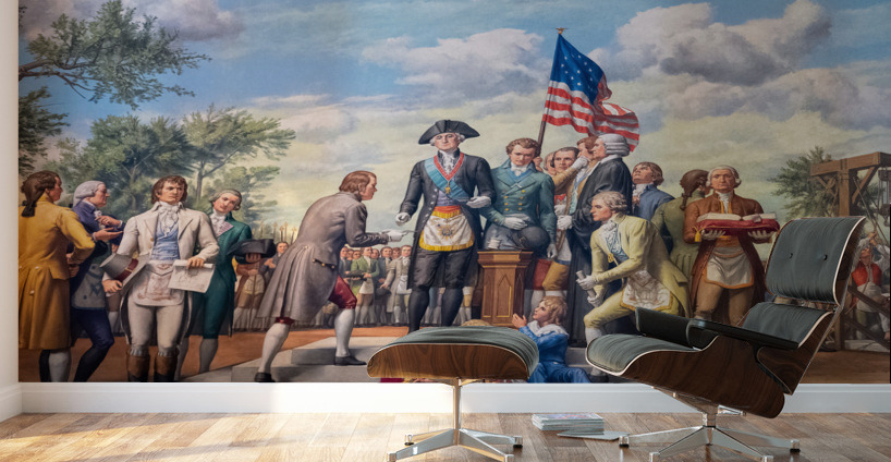 Detail of wall mural of George Washington Wall Murals