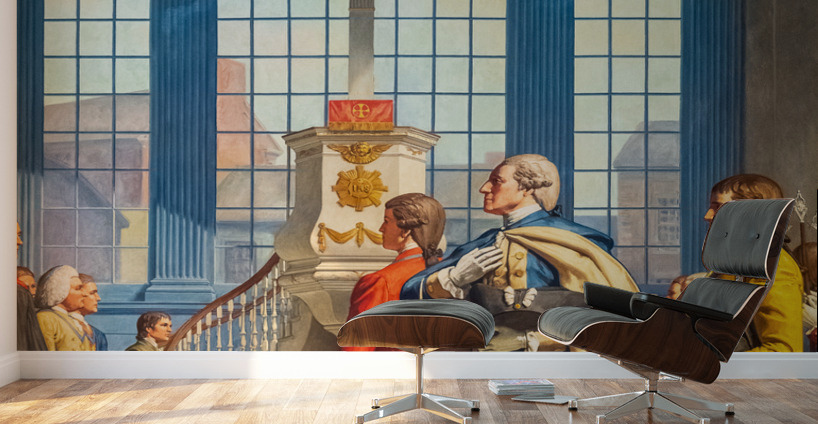 Detail of wall mural of George Washington Wall Murals