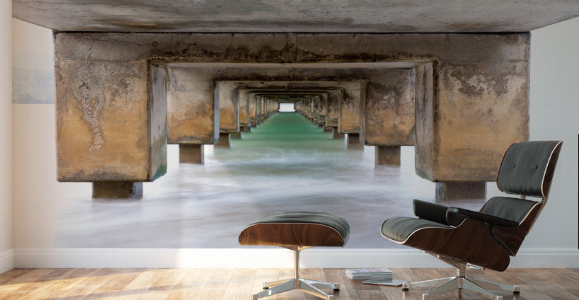 Underside of Hanalei Pier long exposure Wall Murals