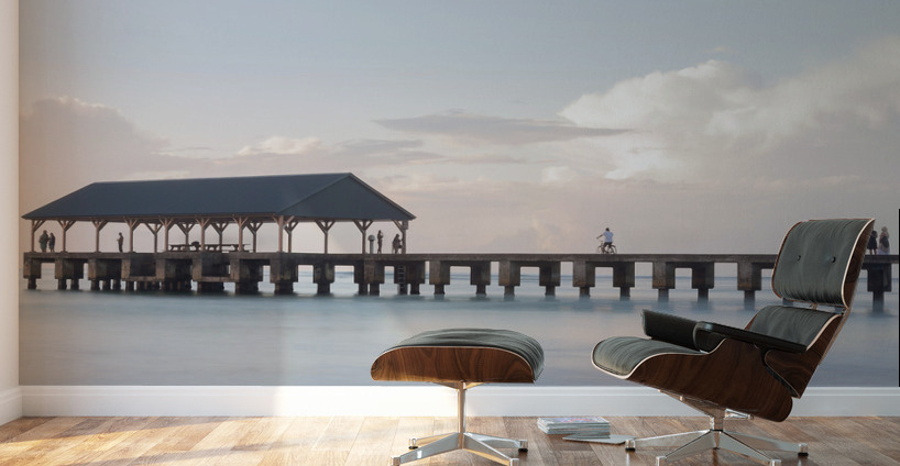 Sunrise over Hanalei Pier Kauai Hawaii Wall Murals