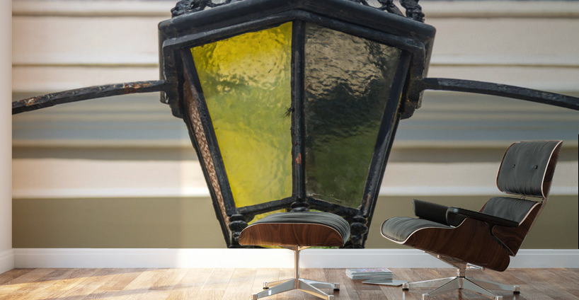 Antique lamp at entrance to synagogue Wall Murals