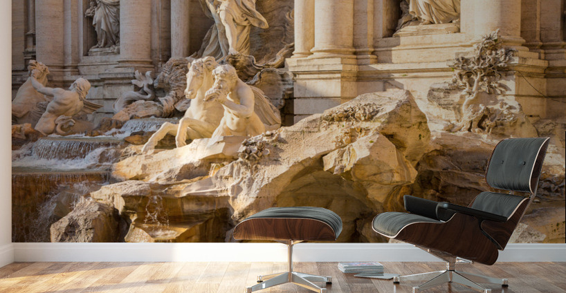 Trevi fountain details in Rome Italy Wall Murals