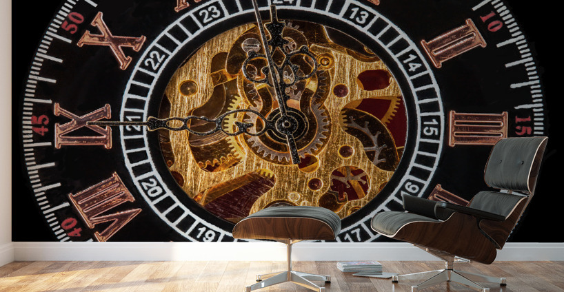 Interior face of antique hand wound watch Wall Murals