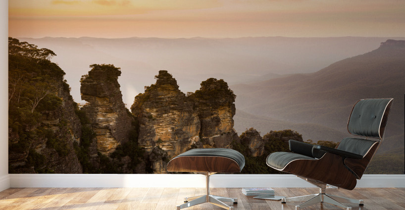 Sunrise from Echo Point in Blue Mountains Australia Wall Murals