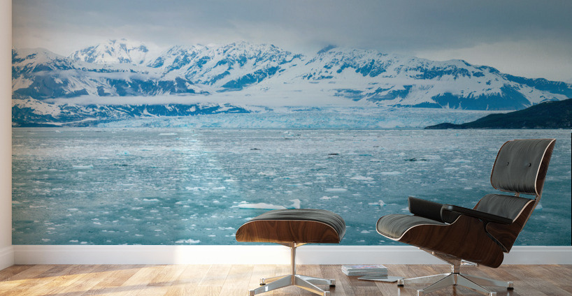 The Hubbard glacier near Valdez in Alaska on cloudy day Wall Murals