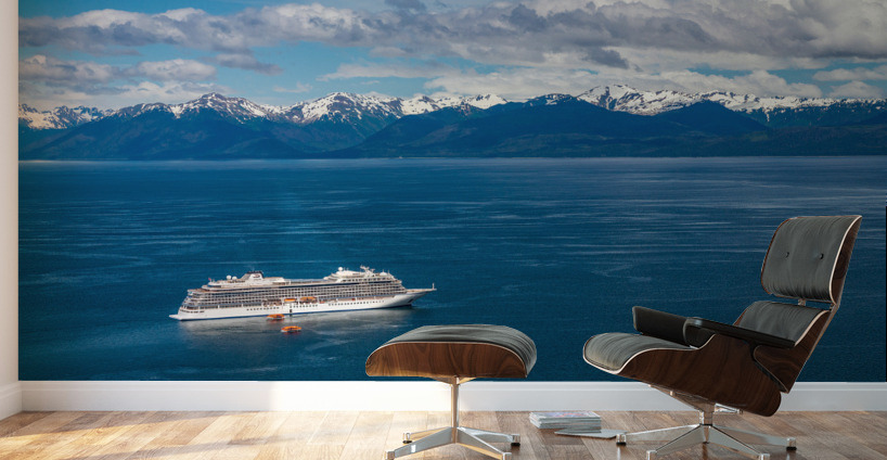Viking Orion anchored at Icy Strait Point in Alaska Wall Murals