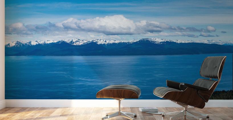 Broad panorama of the mountain range at Icy Strait Point in Alas Wall Murals