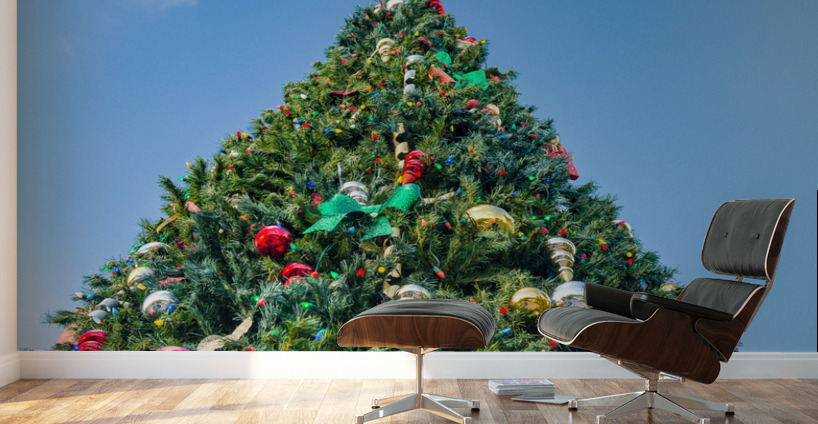 Large decorated external christmas tree Wall Murals